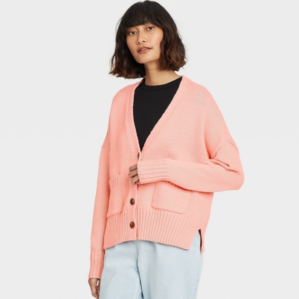 A New Day Women's Pink oversized Cardigan Sweater Size XS
